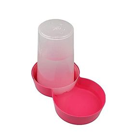 Miapet Hazneli Plastik Kedi Köpek Kapaklı Yuvarlak Yeşil Fuşya 1.5 lt Mama ve Su Kabı