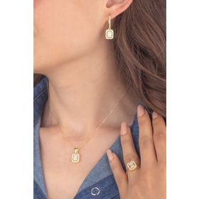 Miavi Silver BSS-0273 Baget Taşlı Trapez 925 Ayar Gümüş Takı Seti