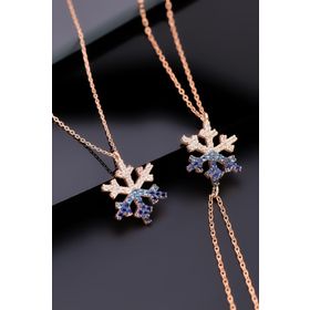Miavi Silver BSS-2170 925 Ayar Gümüş Kar Tanesi Kolye Bileklik Seti