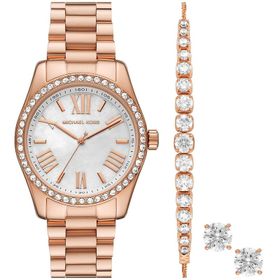 Michael Kors MK1088SET Rose Gold Kadın Kol Saati + Bileklik + Küpe Seti