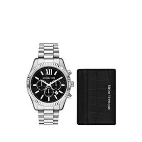 Michael Kors MK1091SET Metalik Gri Erkek Kol Saati ve Kartlık
