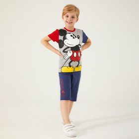 Mickey Mouse D4788-3 Gri Melanj Erkek Çocuk Kapri Takım