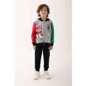Mickey Mouse D4818-3 Gri Melanj Erkek Çocuk Eşofman Takımı