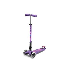 Micro Maxi Deluxe 3 Tekerlekli Katlanabilir Işıklı Mor Scooter