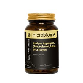 Microbiome Kalsiyum Magnezyum Çinko D Vitamini Bakır Bor Selenyum 60 Tablet