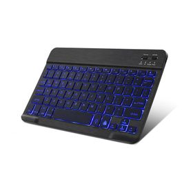 Microcase AL2670 Siyah Tablet ve Telefonlar İçin Rgb Led Işıklı Şarjlı Kablosuz Bluetooth Klavye