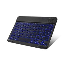 Microcase AL2670 Siyah Tablet ve Telefonlar İçin Rgb Led Işıklı Şarjlı Kablosuz Bluetooth Klavye