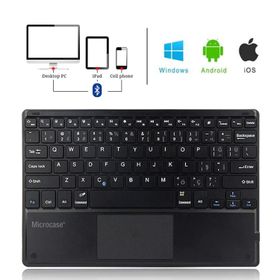 Microcase AL2746 Siyah Tablet ve Telefonlar İçin Şarjlı Touchpadli Türkçe Bluetooth Klavye