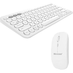 Microcase AL4812 Beyaz 2 in 1 Yuvarlak Tuşlu Bluetooth Kablosuz Klavye-Mouse