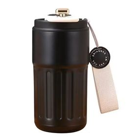 Microcase AL5024 Siyah 304 Paslanmaz Çelik 450 ml Bilek Askılı Derece Göstergeli Termos