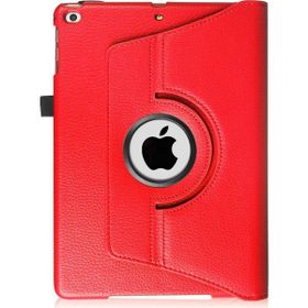 Microcase Apple iPad 2017 9.7 360 Döner Standlı Kırmızı Kılıf + Ekran Koruyucu