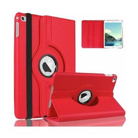 Microcase Apple İpad Air 2 360 Döner Standlı Deri Kılıf Kırmızı
