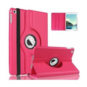 Microcase Apple İpad Air 2 360 Döner Standlı Deri Kılıf Pembe