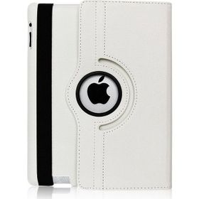 Microcase Apple İpad Air 360 Döner Standlı Deri Kılıf Beyaz