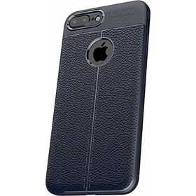 Microcase Apple iPhone 7 Leather Effect Silikon Tempered Cam + Lacivert Kılıf