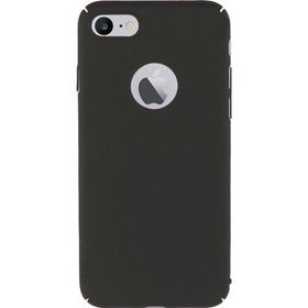 Microcase Apple iPhone 8 Köşeli Sert Rubber Tempered Cam + Siyah Kılıf