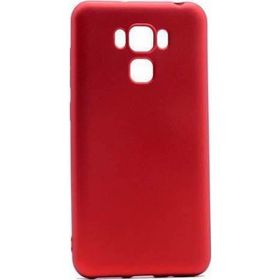 Microcase Asus Zenfone 3 Deluxe ZS570KL Premium Silikon Tempered Cam + Kırmızı Kılıf