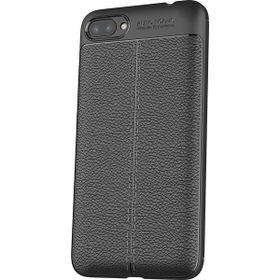 Microcase Asus Zenfone 4 Max ZC554KL Leather Effect Silikon Nano Glass Film Siyah Kılıf