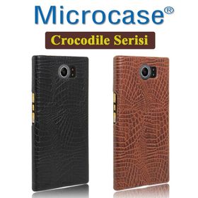 Microcase Blackberry Priv Crocodile Timsah Deri Kaplama Sert Rubber Kılıf