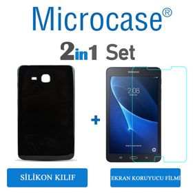 Microcase Galaxy Tab A6 T280Q T280 T285 7 inch Tablet Silikon TPU Soft Siyah Kılıf