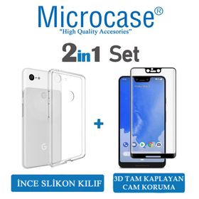 Microcase Google Pixel 2 Ultra İnce 0.2mm Silikon Soft Tempered Cam + Kılıf