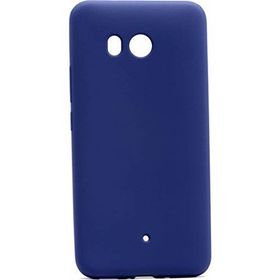 Microcase HTC U11 Premium Mat Silikon Tempered Glass Cam + Lacivert Kılıf