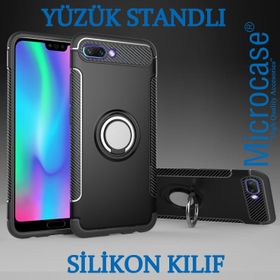 Microcase Huawei Honor 10 Yüzük Standlı Armor Silikon Kılıf