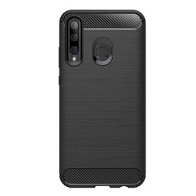 Microcase Huawei Honor 20I Brushed Carbon Fiber Siyah Silikon Kılıf