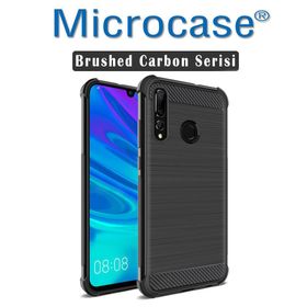 Microcase Huawei Honor 20I Brushed Carbon Fiber Siyah Silikon Kılıf