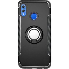 Microcase Huawei Honor 8X Max Yüzük Standlı Armor Silikon Siyah Kılıf