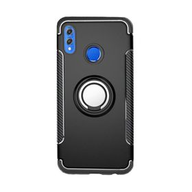 Microcase Huawei Honor 8X Max Yüzük Standlı Armor Silikon Siyah Kılıf