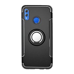 Microcase Huawei Honor 8X Max Yüzük Standlı Armor Silikon Siyah Kılıf