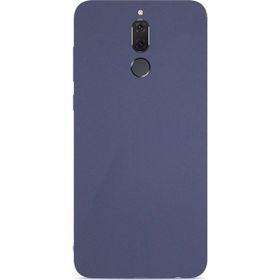 Microcase Huawei Mate 10 Lite Premium Mat Soft Silikon Tempered Cam + Lacivert Kılıf