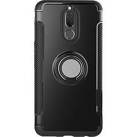 Microcase Huawei Mate 10 Yüzük Standlı Armor Silikon Tempered Cam + Kılıf