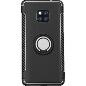Microcase Huawei Mate 20 Pro Yüzük Standlı Armor Silikon Siyah Kılıf