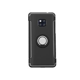 Microcase Huawei Mate 20 Pro Yüzük Standlı Armor Silikon Siyah Kılıf