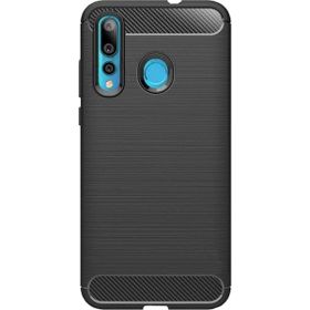Microcase Huawei Nova 4 Brushed Carbon Fiber Silikon TPU Siyah Kılıf