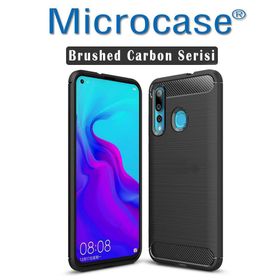 Microcase Huawei Nova 4 Brushed Carbon Fiber Silikon TPU Siyah Kılıf