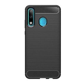 Microcase Huawei Nova 4e Brushed Carbon Fiber Siyah Silikon Kılıf