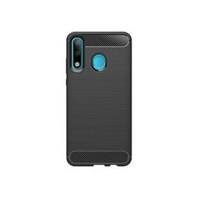 Microcase Huawei Nova 4e Brushed Carbon Fiber Siyah Silikon Kılıf