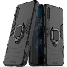 Microcase Huawei P Smart 2019 Batman Serisi Yüzük Standlı Armor Siyah Kılıf