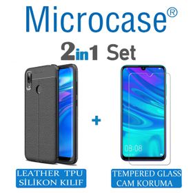 Microcase Huawei P Smart 2019 Leather Tpu Silikon Siyah Kılıf