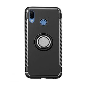 Microcase Huawei P Smart 2019 Yüzük Standlı Armor Silikon Siyah Kılıf