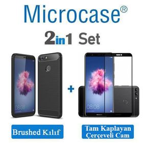 Microcase Huawei P Smart Brushed Carbon Fiber Silikon TPU Kılıf