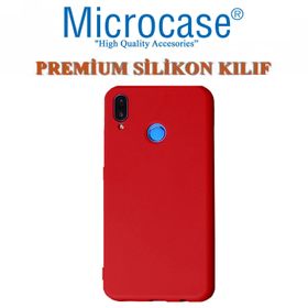 Microcase Huawei P Smart Matte Premium Silikon Kırmızı Kılıf