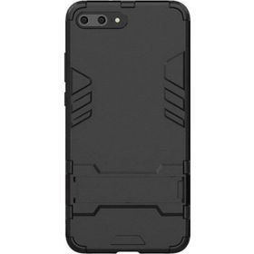 Microcase Huawei P10 Alfa Serisi Armor Standlı Perfect Koruma Tempered Cam + Kılıf