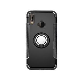 Microcase Huawei P20 Lite Yüzük Standlı Armor Silikon Siyah Kılıf