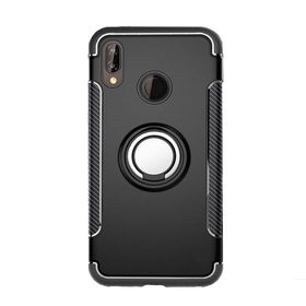 Microcase Huawei P20 Lite Yüzük Standlı Armor Silikon Siyah Kılıf