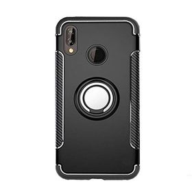 Microcase Huawei P20 Lite Yüzük Standlı Armor Silikon Siyah Kılıf