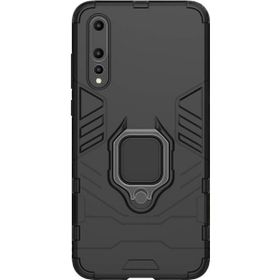 Microcase Huawei P20 Pro Batman Serisi Yüzük Standlı Armor Siyah Kılıf